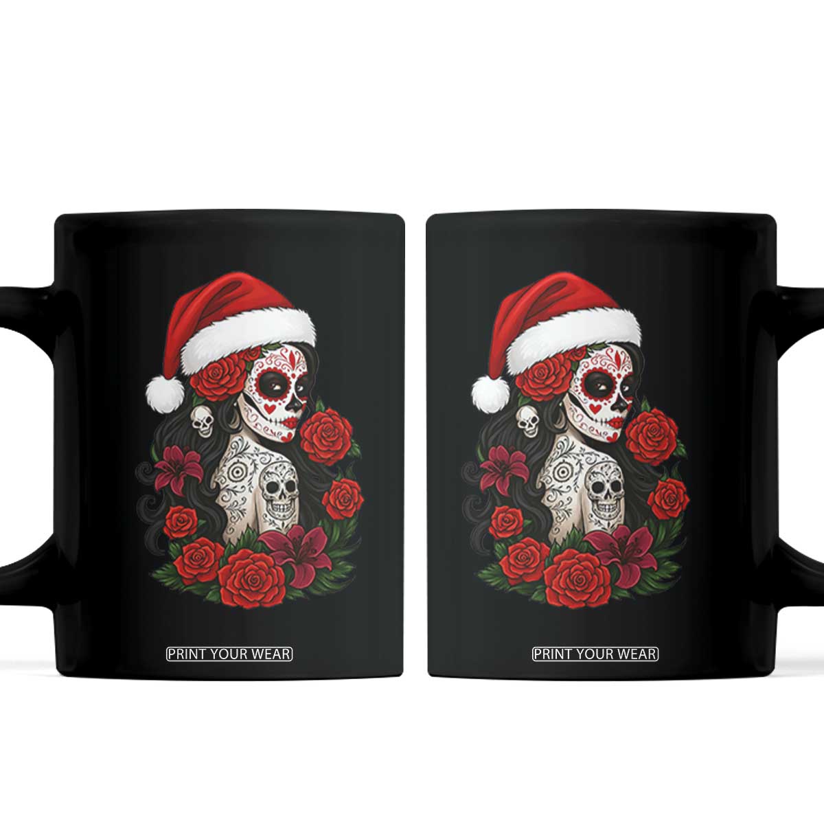 Dia De Los Muertos Mexican Christmas Coffee Mug Day of the Dead Sugar Skull Women TS14 Black Print Your Wear