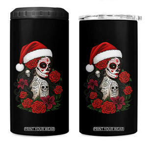 Dia De Los Muertos Mexican Christmas 4 in 1 Can Cooler Tumbler Day of the Dead Sugar Skull Women TS14 One Size: 16 oz Black Print Your Wear