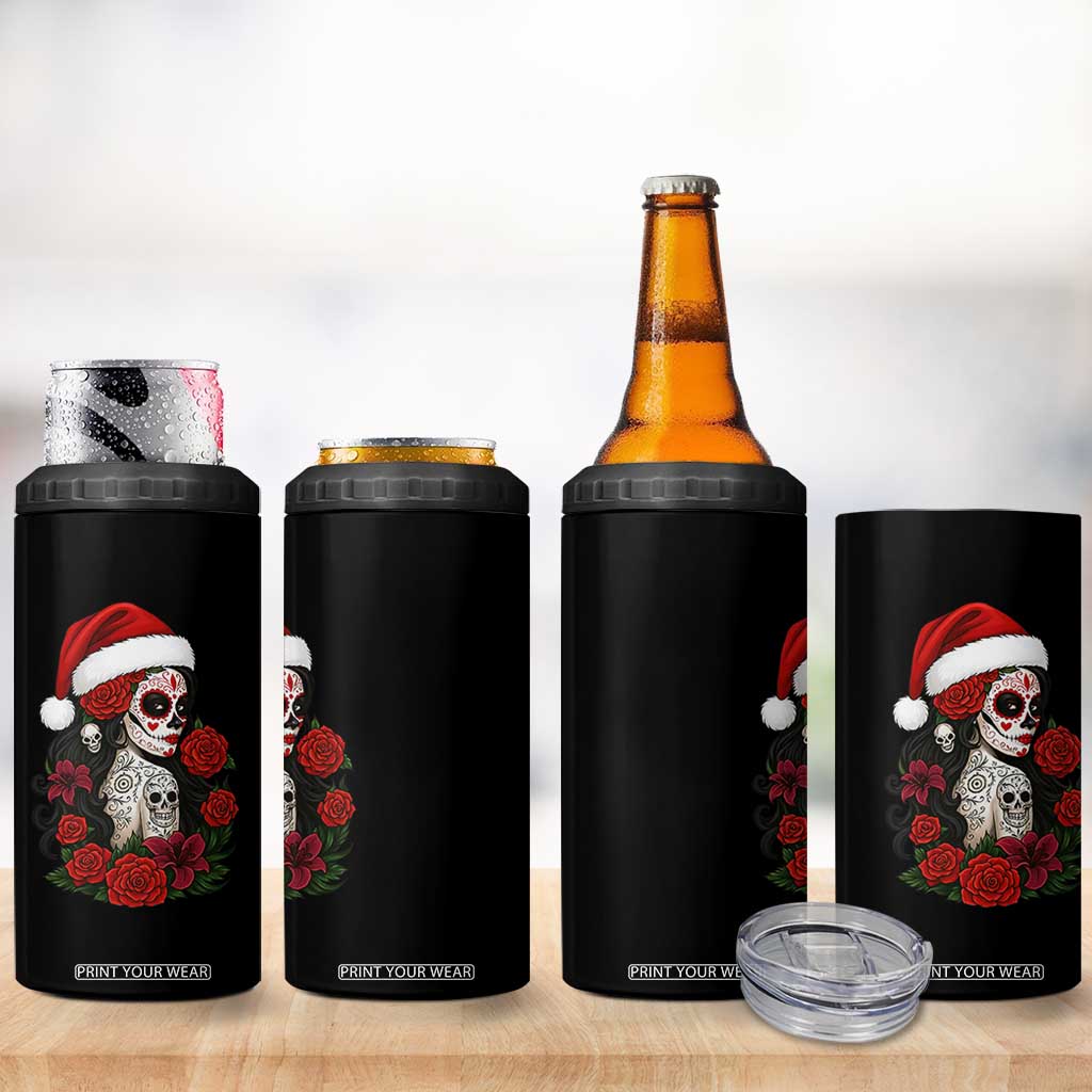 Dia De Los Muertos Mexican Christmas 4 in 1 Can Cooler Tumbler Day of the Dead Sugar Skull Women TS14 Print Your Wear