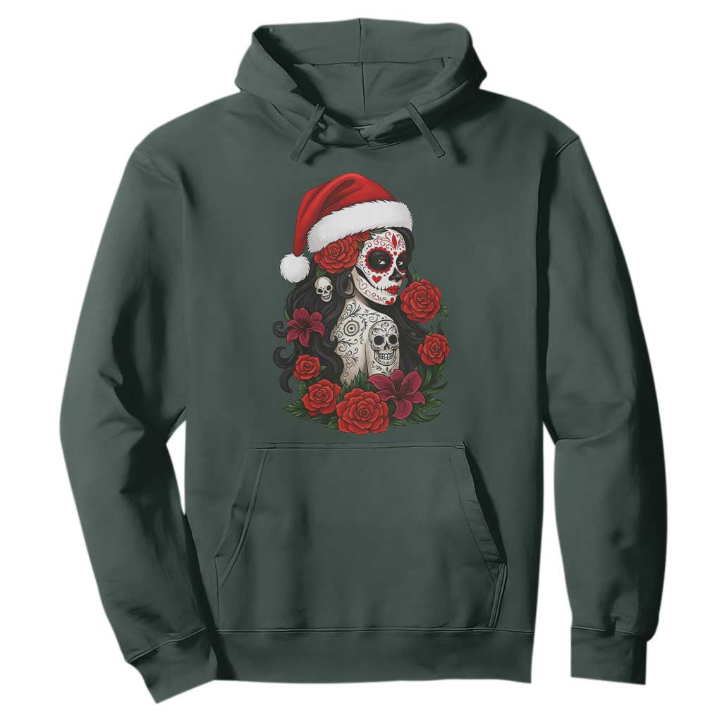 Dia De Los Muertos Mexican Christmas Hoodie Day of the Dead Sugar Skull Women TS14 Dark Forest Green Print Your Wear