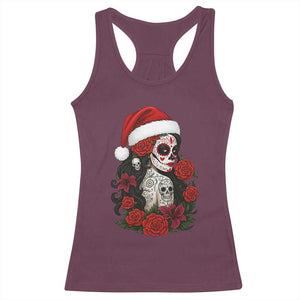 Dia De Los Muertos Mexican Christmas Racerback Tank Top Day of the Dead Sugar Skull Women TS14 Maroon Print Your Wear