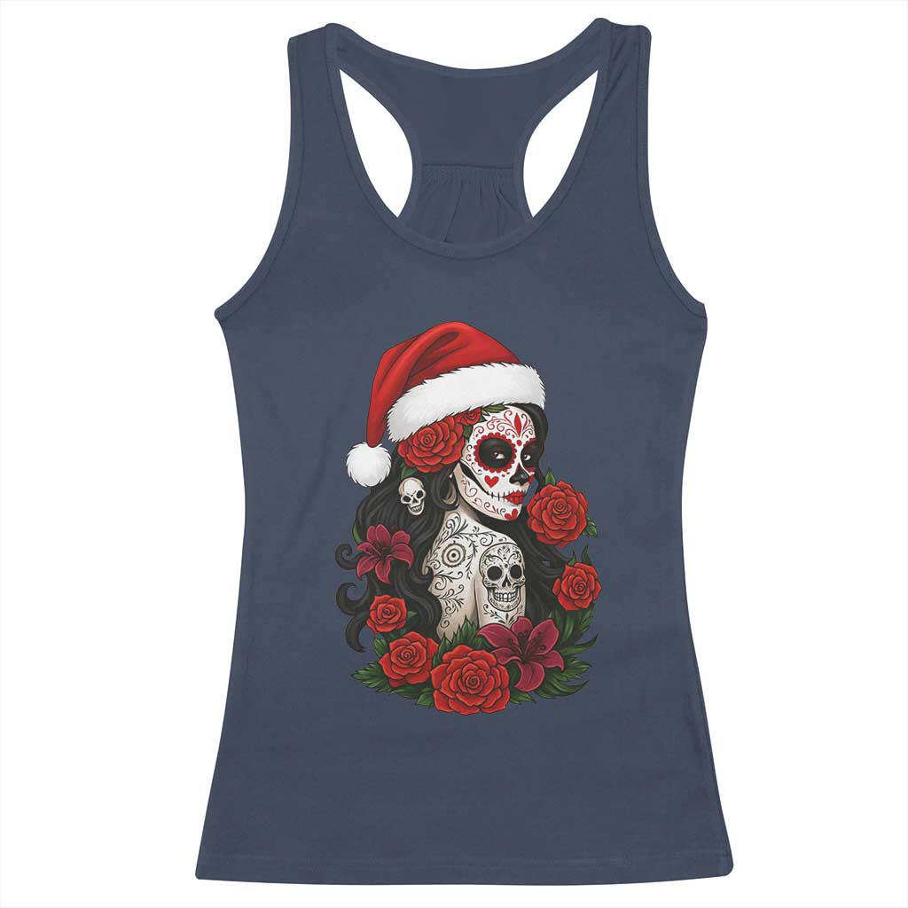 Dia De Los Muertos Mexican Christmas Racerback Tank Top Day of the Dead Sugar Skull Women TS14 Navy Print Your Wear