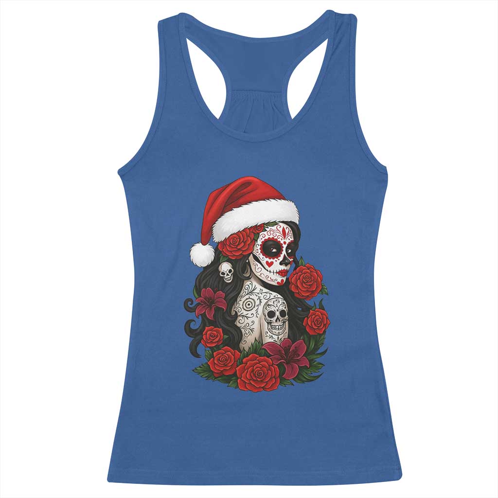 Dia De Los Muertos Mexican Christmas Racerback Tank Top Day of the Dead Sugar Skull Women TS14 Royal Blue Print Your Wear