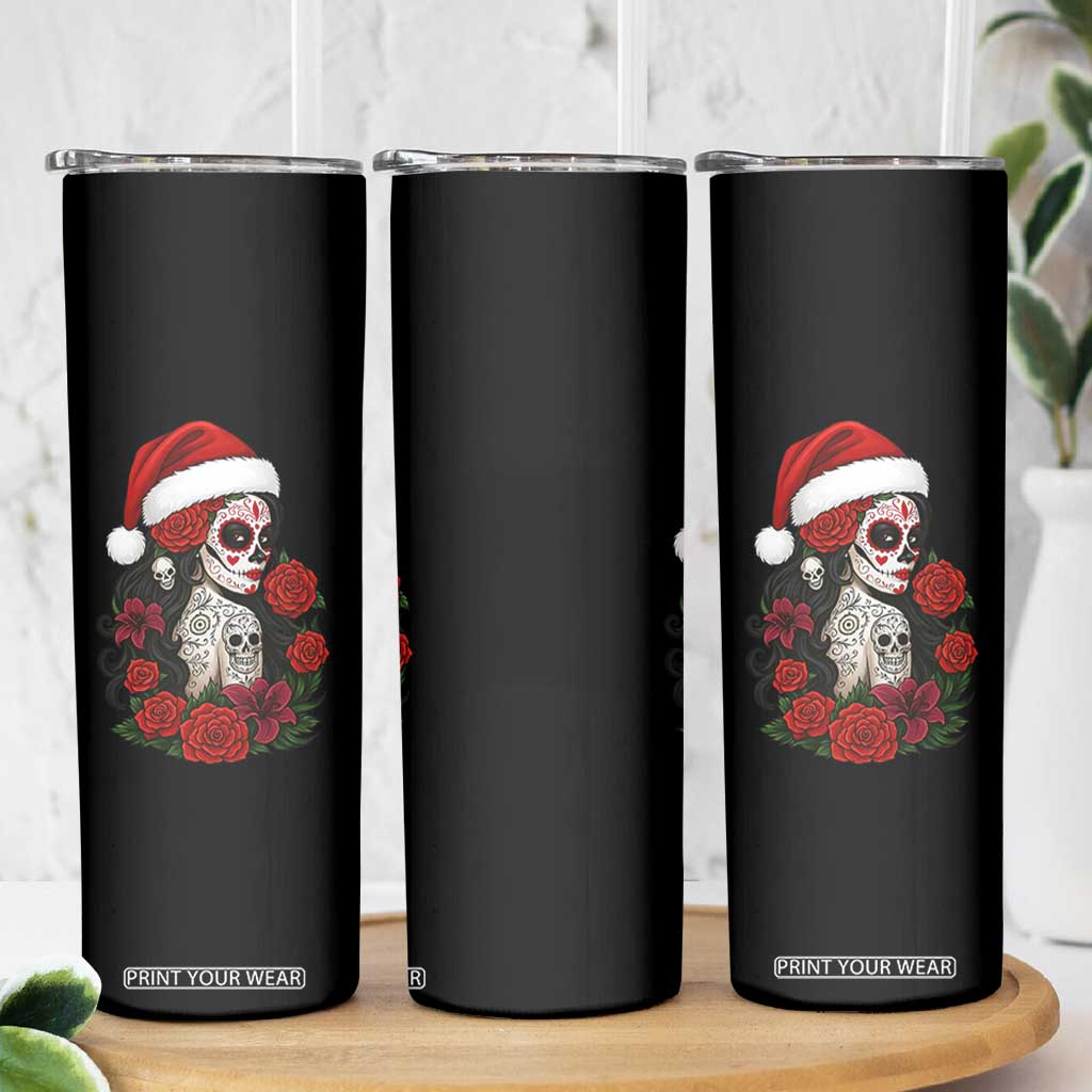 Dia De Los Muertos Mexican Christmas Skinny Tumbler Day of the Dead Sugar Skull Women TS14 Print Your Wear