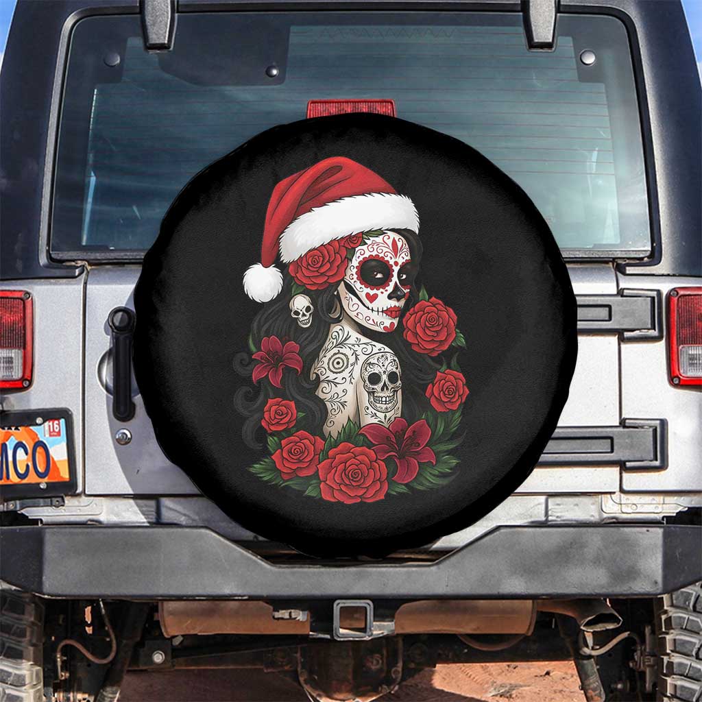 Dia De Los Muertos Mexican Christmas Spare Tire Cover Day of the Dead Sugar Skull Women TS14 No hole Black Print Your Wear