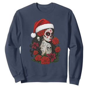 Dia De Los Muertos Mexican Christmas Sweatshirt Day of the Dead Sugar Skull Women TS14 Navy Print Your Wear