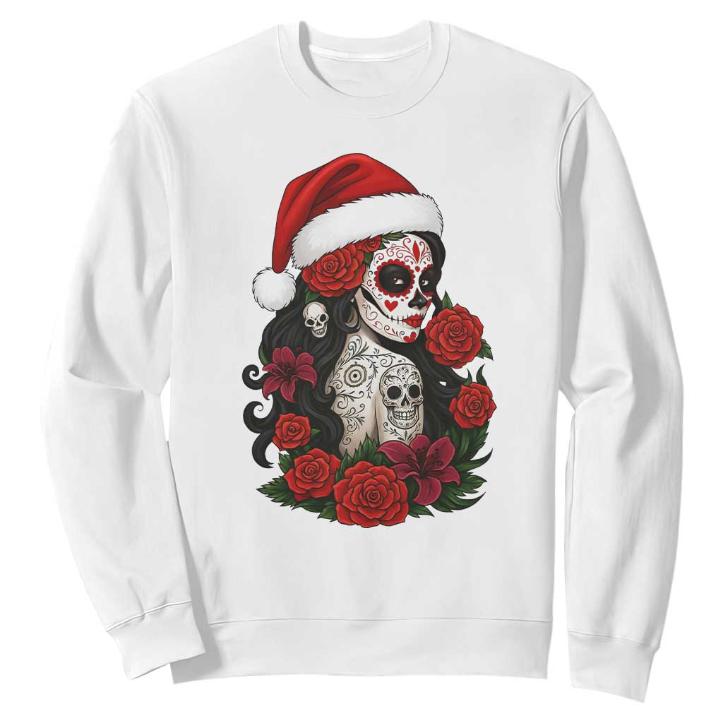 Dia De Los Muertos Mexican Christmas Sweatshirt Day of the Dead Sugar Skull Women TS14 White Print Your Wear