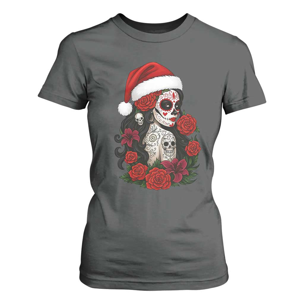 Dia De Los Muertos Mexican Christmas T Shirt For Women Day of the Dead Sugar Skull Women TS14 Dark Heather Print Your Wear