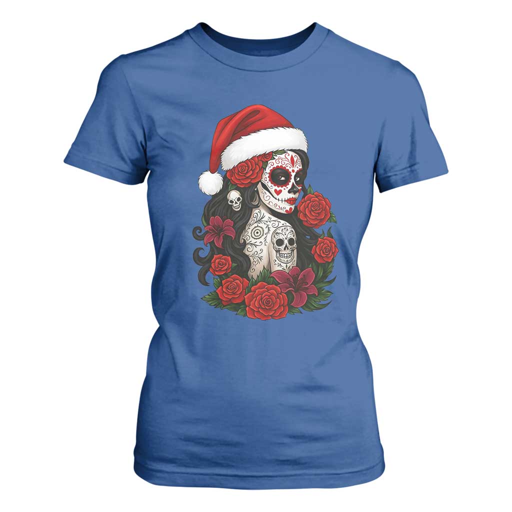Dia De Los Muertos Mexican Christmas T Shirt For Women Day of the Dead Sugar Skull Women TS14 Royal Blue Print Your Wear