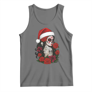 Dia De Los Muertos Mexican Christmas Tank Top Day of the Dead Sugar Skull Women TS14 Black Heather Print Your Wear