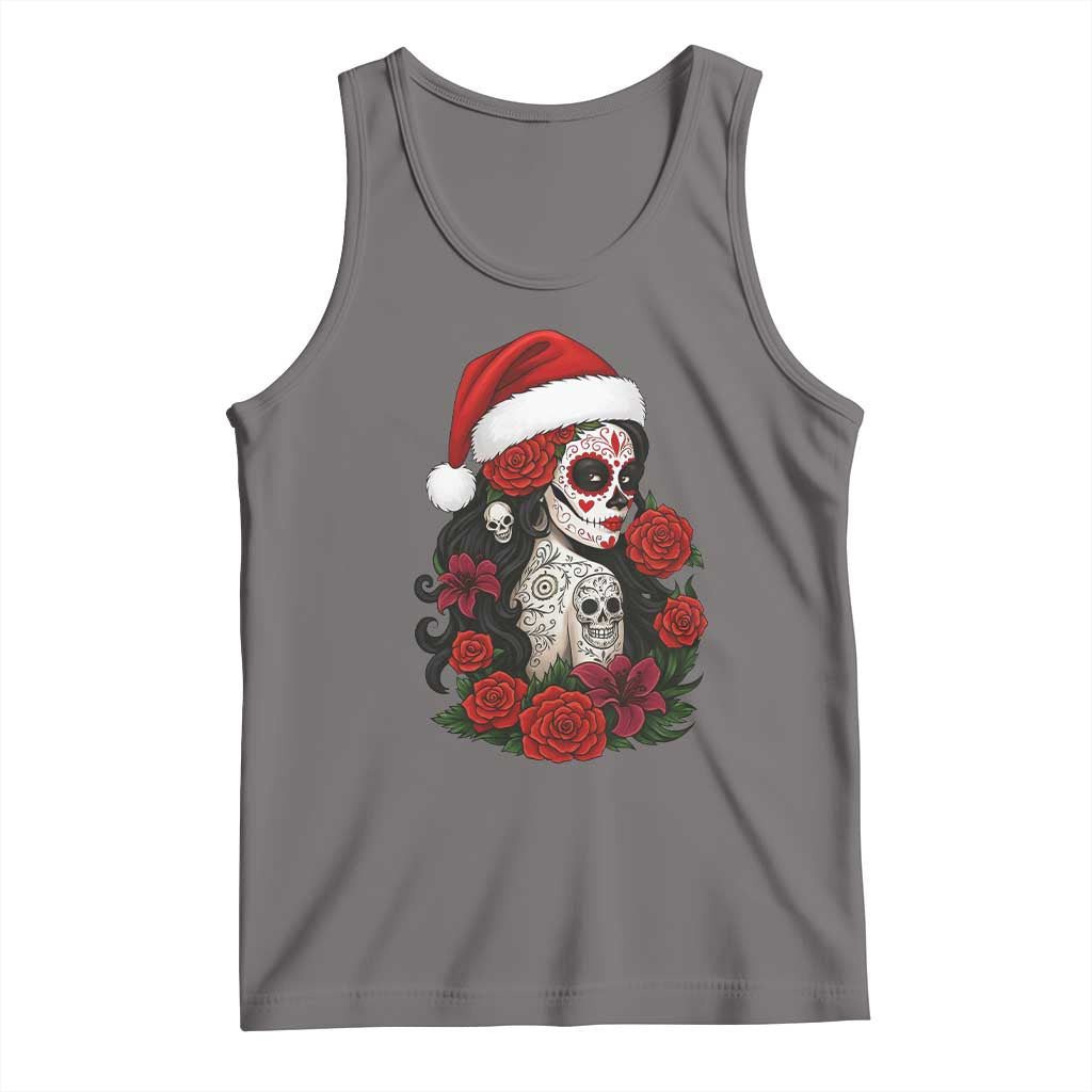 Dia De Los Muertos Mexican Christmas Tank Top Day of the Dead Sugar Skull Women TS14 Deep Heather Print Your Wear