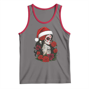 Dia De Los Muertos Mexican Christmas Tank Top Day of the Dead Sugar Skull Women TS14 Deep Heather Red Print Your Wear