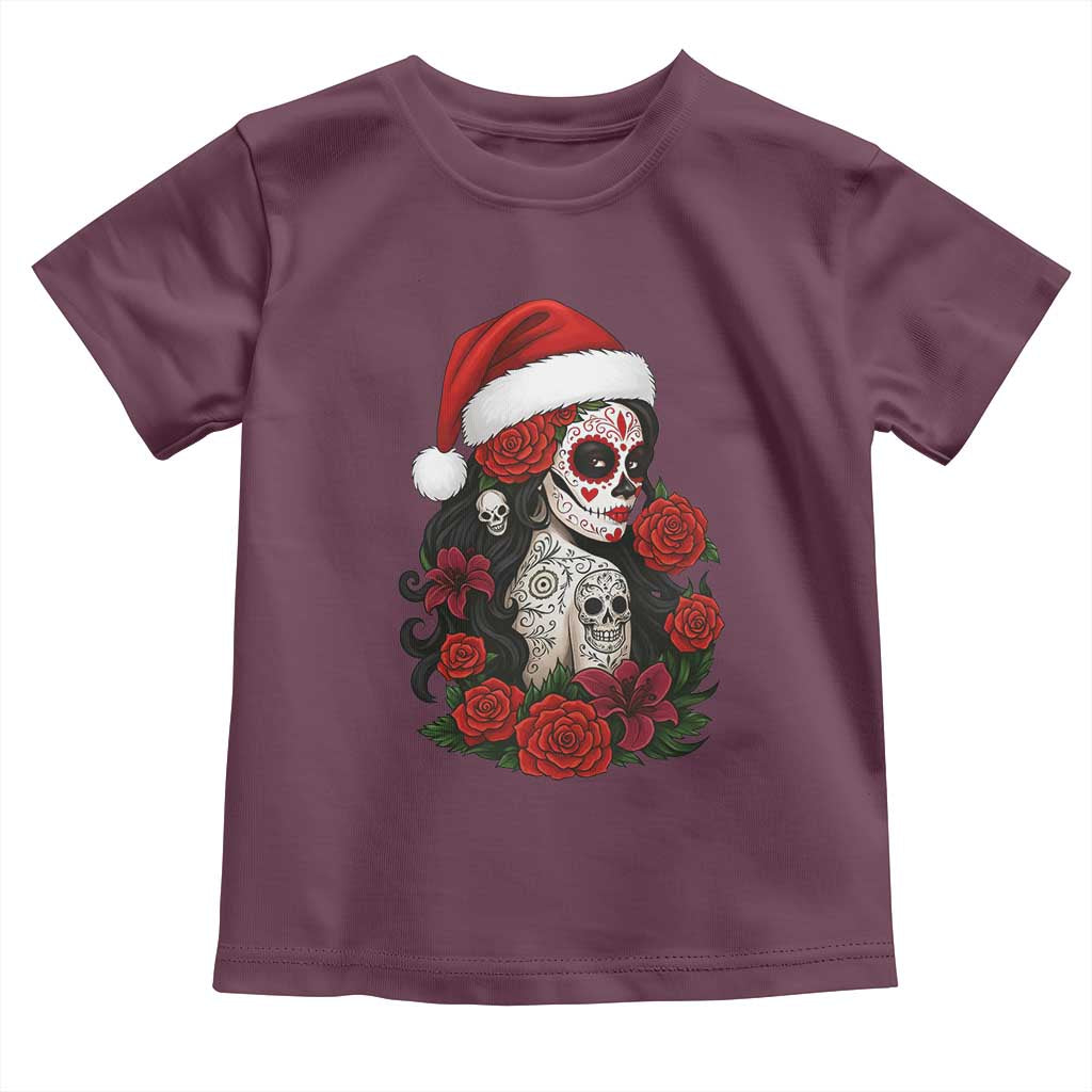 Dia De Los Muertos Mexican Christmas Toddler T Shirt Day of the Dead Sugar Skull Women TS14 Maroon Print Your Wear