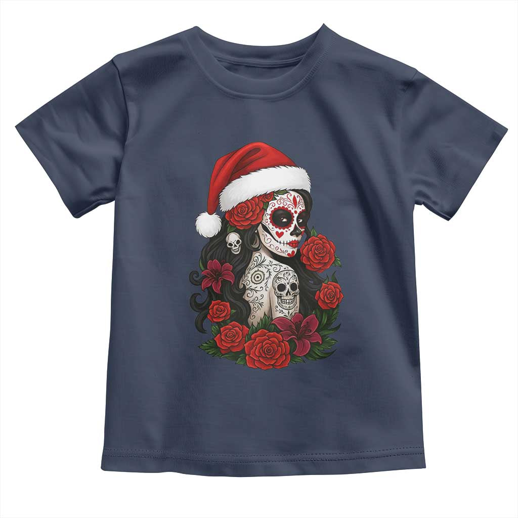 Dia De Los Muertos Mexican Christmas Toddler T Shirt Day of the Dead Sugar Skull Women TS14 Navy Print Your Wear