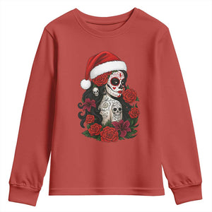 Dia De Los Muertos Mexican Christmas Youth Sweatshirt Day of the Dead Sugar Skull Women TS14 Red Print Your Wear