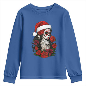 Dia De Los Muertos Mexican Christmas Youth Sweatshirt Day of the Dead Sugar Skull Women TS14 Royal Blue Print Your Wear
