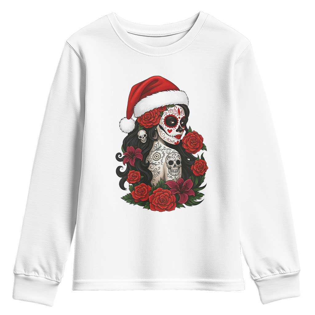 Dia De Los Muertos Mexican Christmas Youth Sweatshirt Day of the Dead Sugar Skull Women TS14 White Print Your Wear