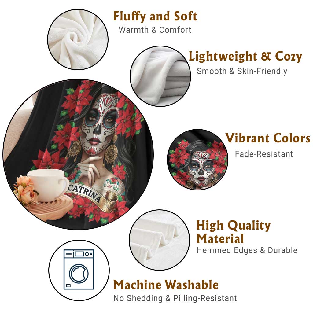 Dia De Los Muertos Mexican Throw Blanket Day of the Dead Sugar Skull Women TS14 Print Your Wear