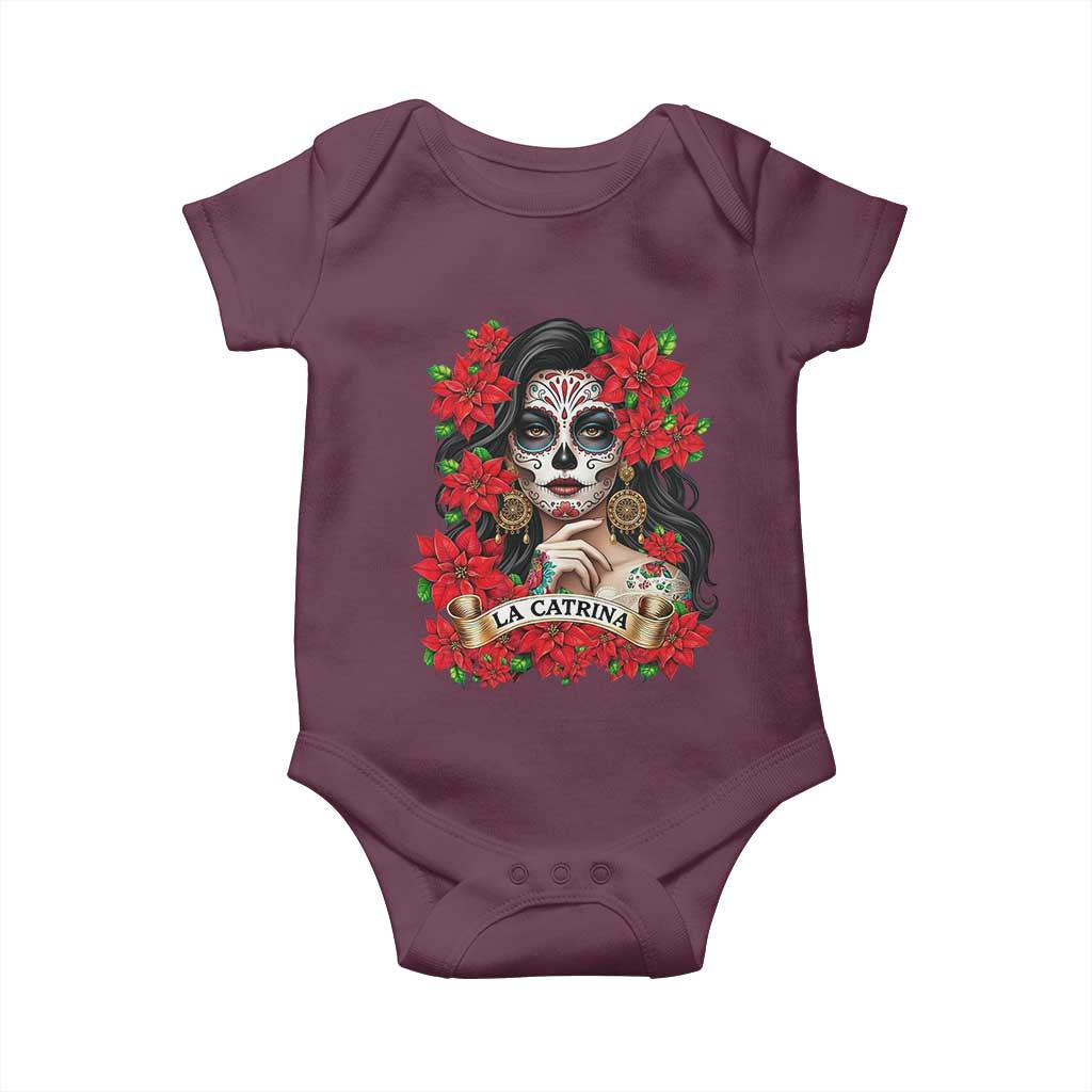 Dia De Los Muertos Mexican Baby Onesie Day of the Dead Sugar Skull Women TS14 Maroon Print Your Wear
