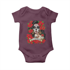 Dia De Los Muertos Mexican Baby Onesie Day of the Dead Sugar Skull Women TS14 Maroon Print Your Wear