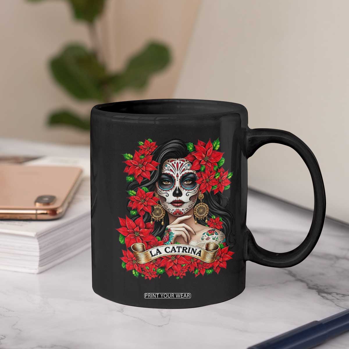 Dia De Los Muertos Mexican Coffee Mug Day of the Dead Sugar Skull Women TS14 Print Your Wear