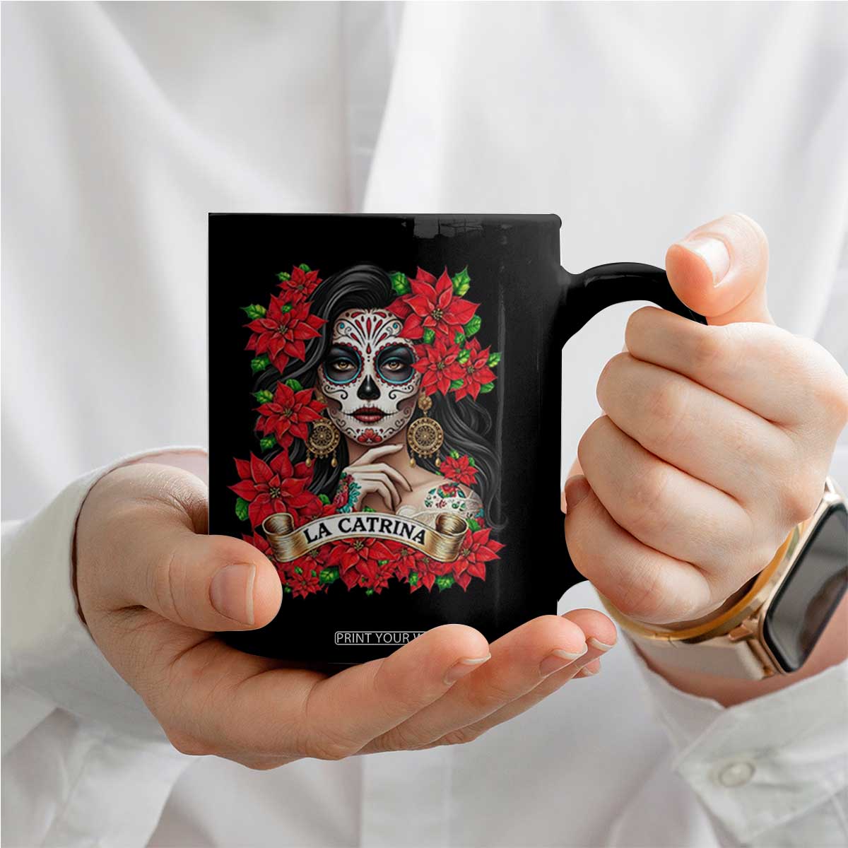 Dia De Los Muertos Mexican Coffee Mug Day of the Dead Sugar Skull Women TS14 Print Your Wear
