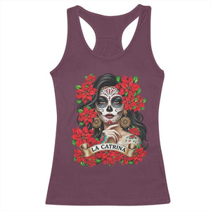 Dia De Los Muertos Mexican Racerback Tank Top Day of the Dead Sugar Skull Women TS14 Maroon Print Your Wear