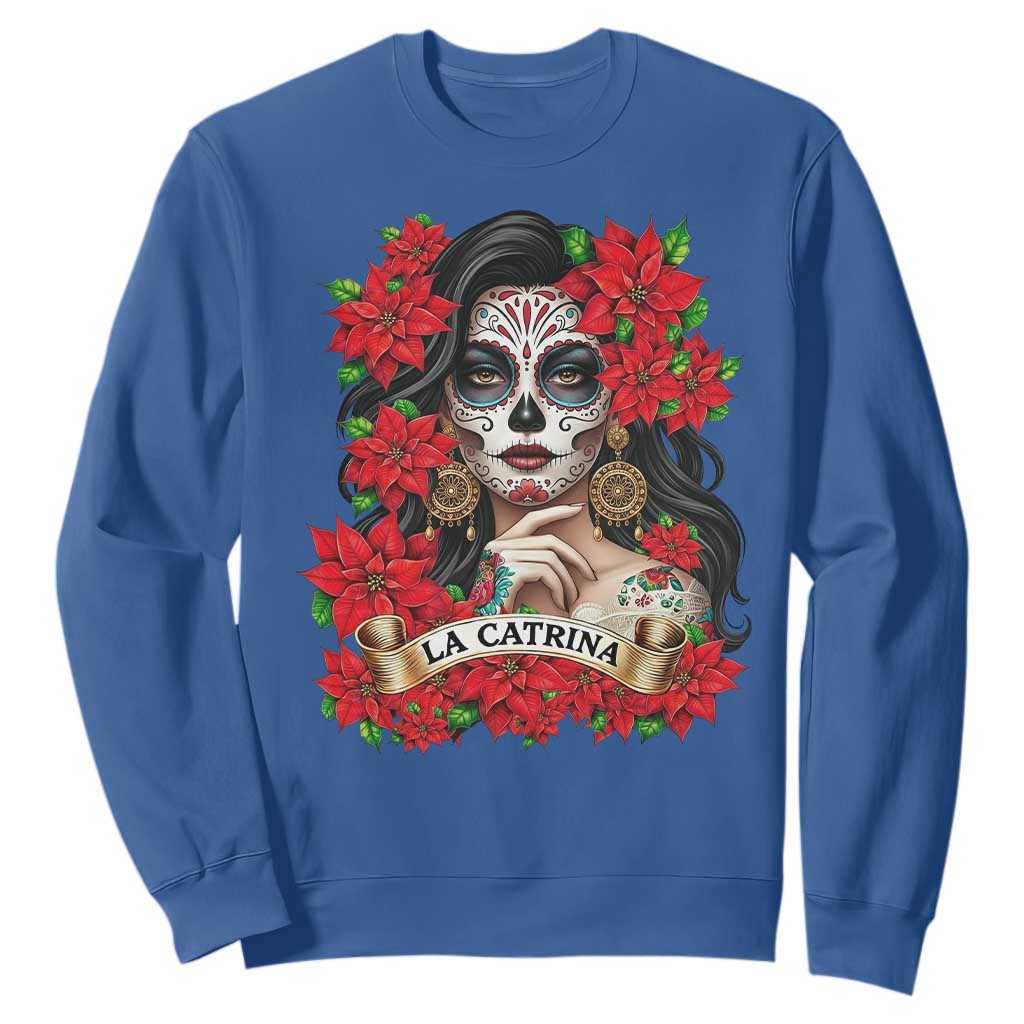 Dia De Los Muertos Mexican Sweatshirt Day of the Dead Sugar Skull Women TS14 Royal Blue Print Your Wear