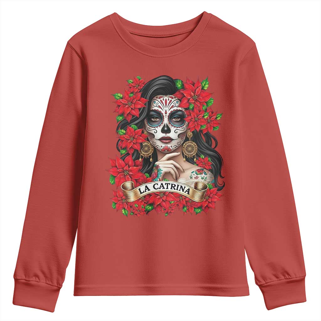 Dia De Los Muertos Mexican Youth Sweatshirt Day of the Dead Sugar Skull Women TS14 Red Print Your Wear