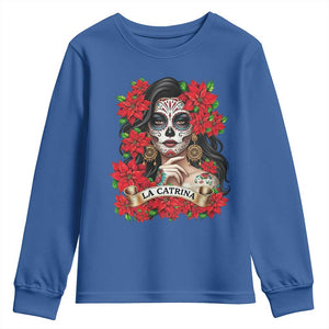 Dia De Los Muertos Mexican Youth Sweatshirt Day of the Dead Sugar Skull Women TS14 Royal Blue Print Your Wear