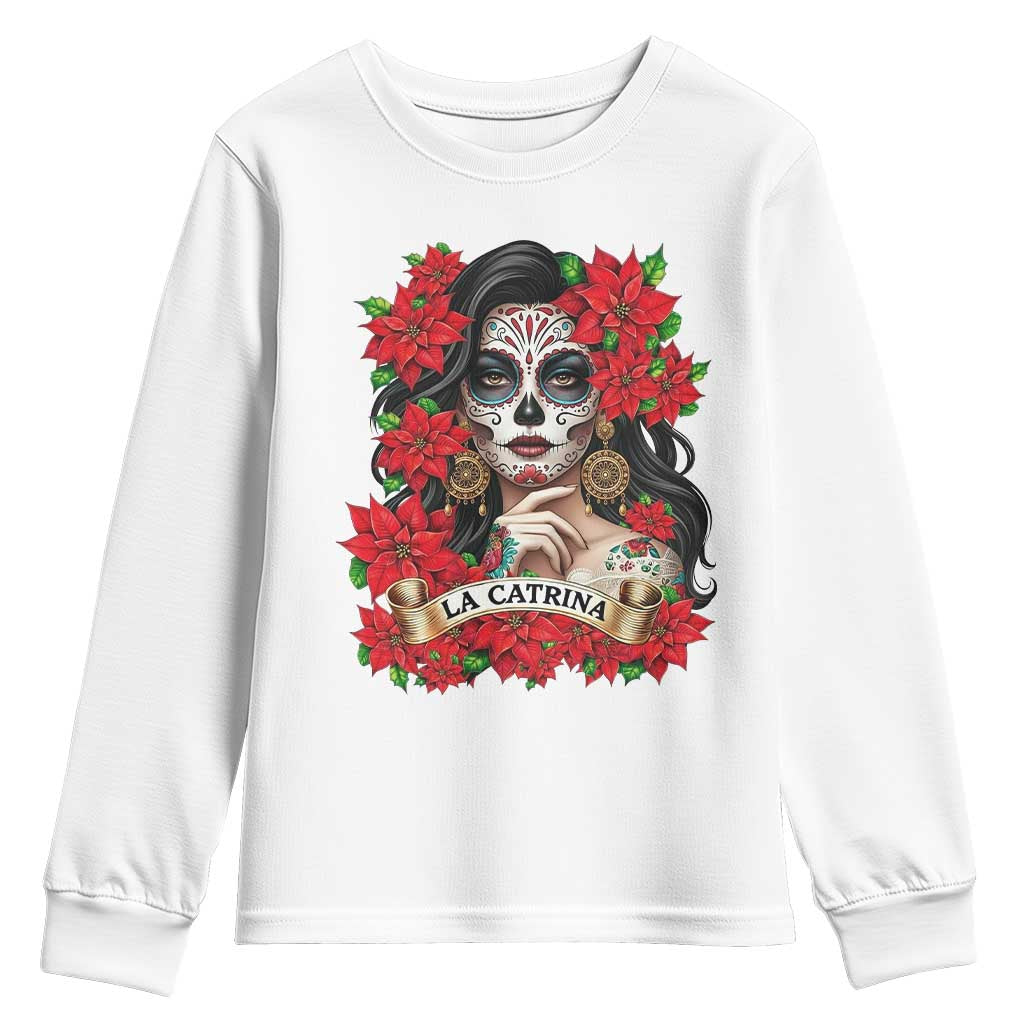 Dia De Los Muertos Mexican Youth Sweatshirt Day of the Dead Sugar Skull Women TS14 White Print Your Wear