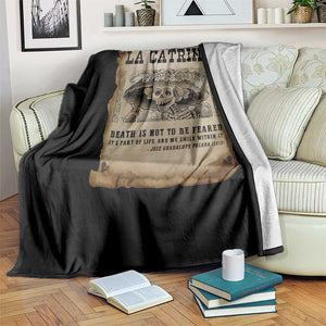 Day Of The Dead Throw Blanket La Calavera Garbancera - Print Your Wear