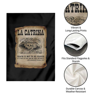 Day Of The Dead Garden Flag La Calavera Garbancera - Print Your Wear