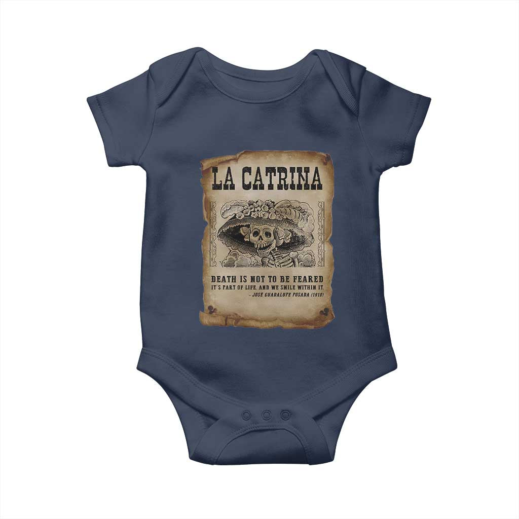Day Of The Dead Baby Onesie La Calavera Garbancera TS14 Navy Print Your Wear