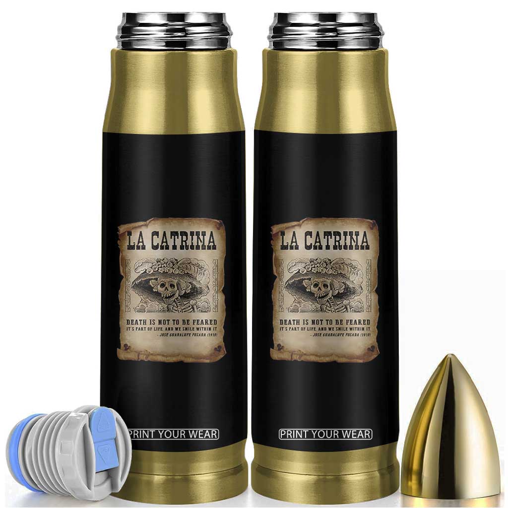 Day Of The Dead Bullet Tumbler La Calavera Garbancera TS14 Black Print Your Wear
