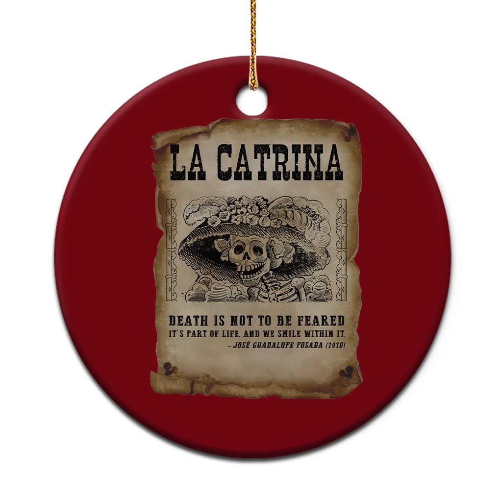 Day Of The Dead Ceramic Ornament La Calavera Garbancera TS14 1pc Red Print Your Wear