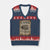 Day Of The Dead V-Neck Knit Sweater Vest La Calavera Garbancera TS14 Navy Red Print Your Wear