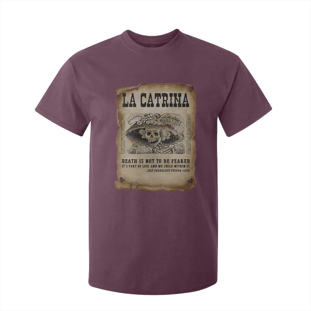 Day Of The Dead T Shirt For Kid La Calavera Garbancera TS14 Maroon Print Your Wear