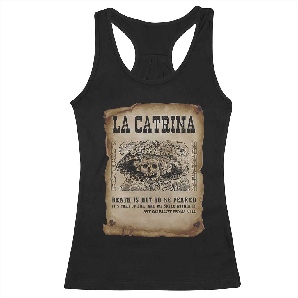 Day Of The Dead Racerback Tank Top La Calavera Garbancera TS14 Black Print Your Wear