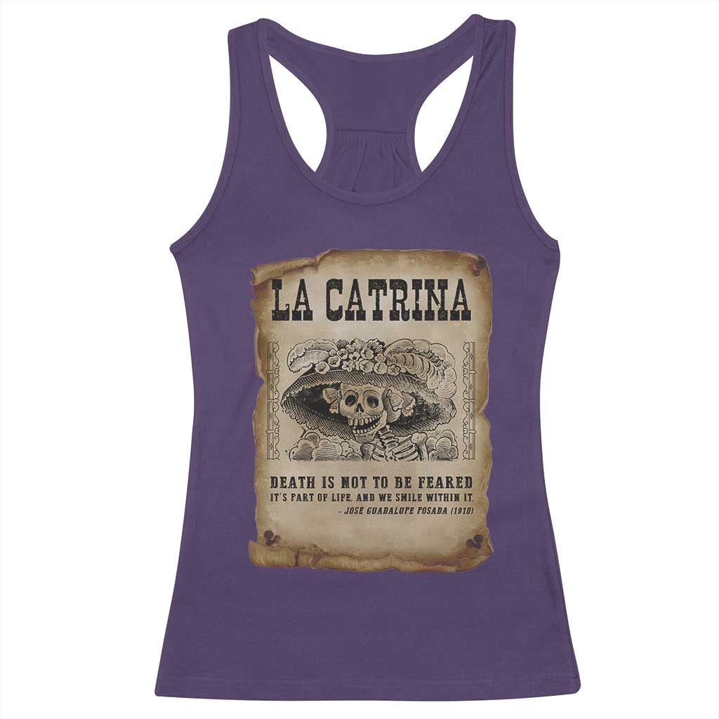 Day Of The Dead Racerback Tank Top La Calavera Garbancera TS14 Purple Print Your Wear