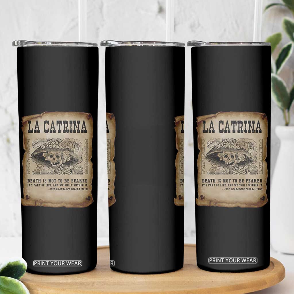 Day Of The Dead Skinny Tumbler La Calavera Garbancera - Print Your Wear