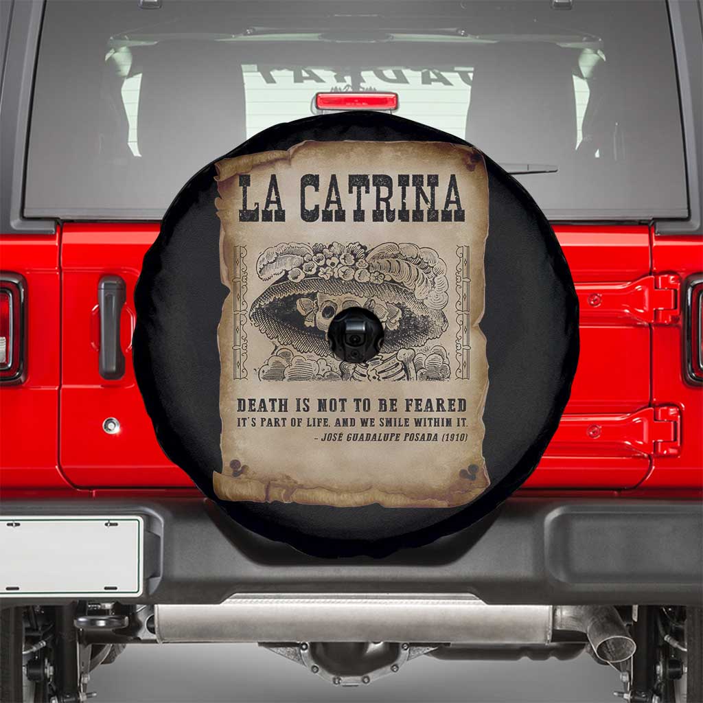 Day Of The Dead Spare Tire Cover La Calavera Garbancera TS14 Black Print Your Wear