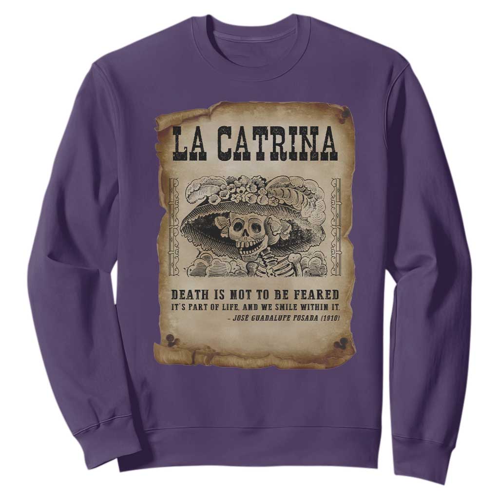 Day Of The Dead Sweatshirt La Calavera Garbancera TS14 Purple Print Your Wear