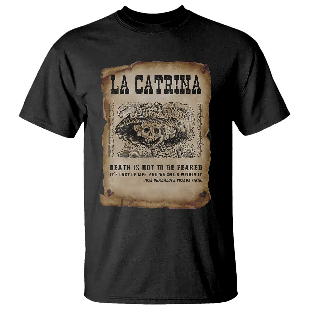 Day Of The Dead T Shirt La Calavera Garbancera TS14 Black Print Your Wear