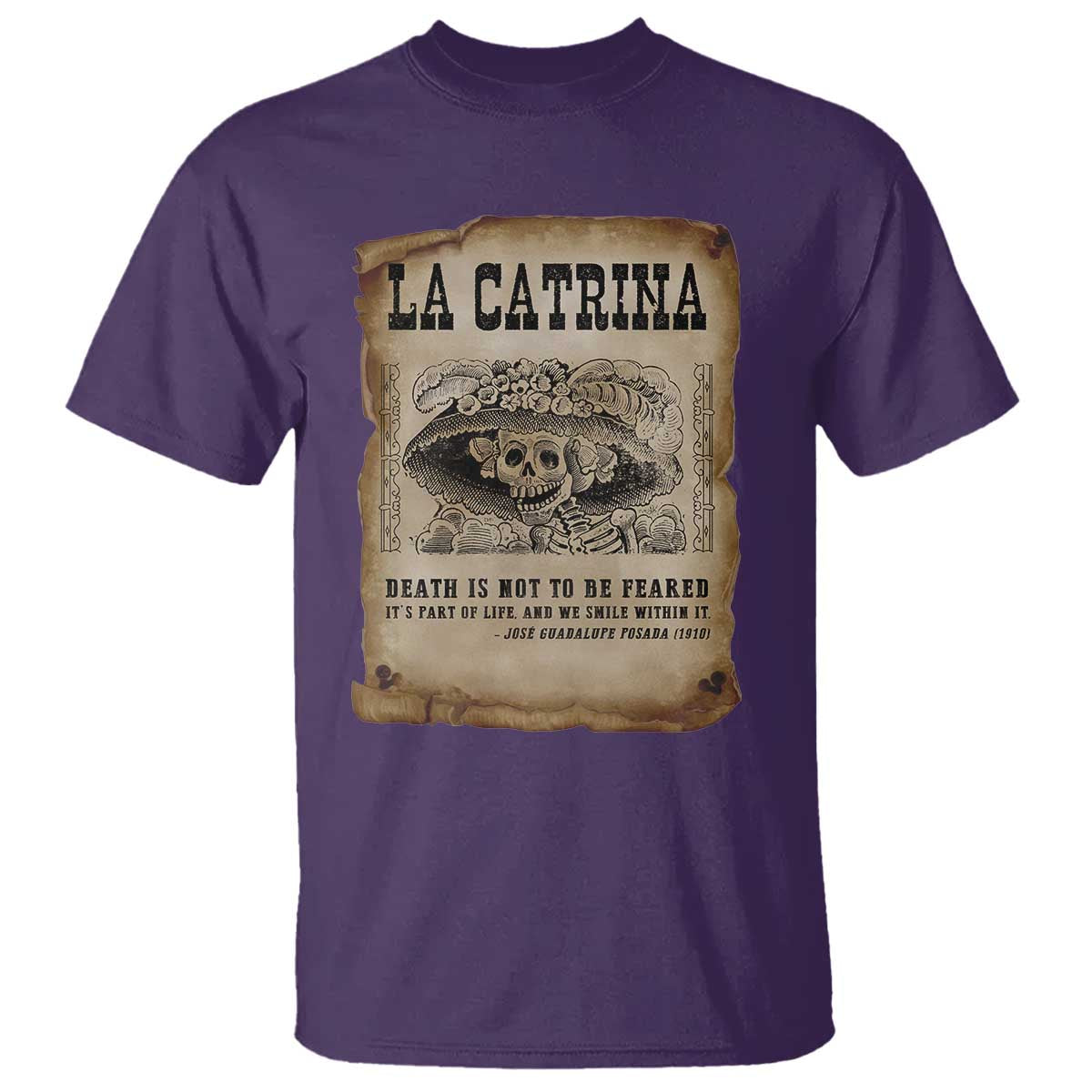 Day Of The Dead T Shirt La Calavera Garbancera TS14 Purple Print Your Wear