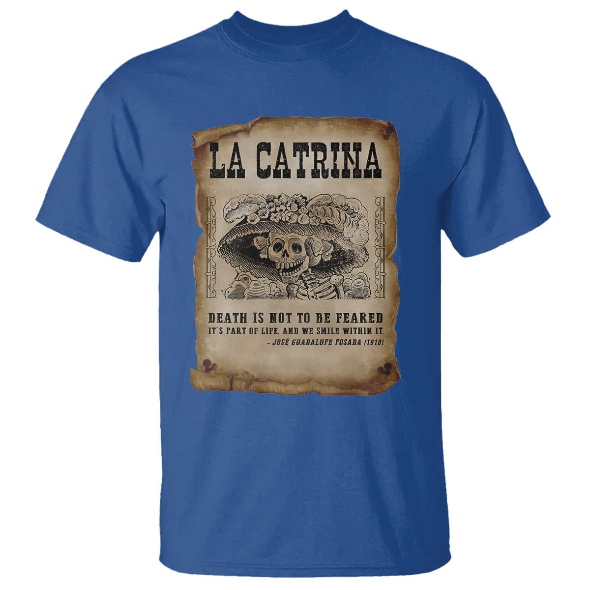 Day Of The Dead T Shirt La Calavera Garbancera TS14 Royal Blue Print Your Wear
