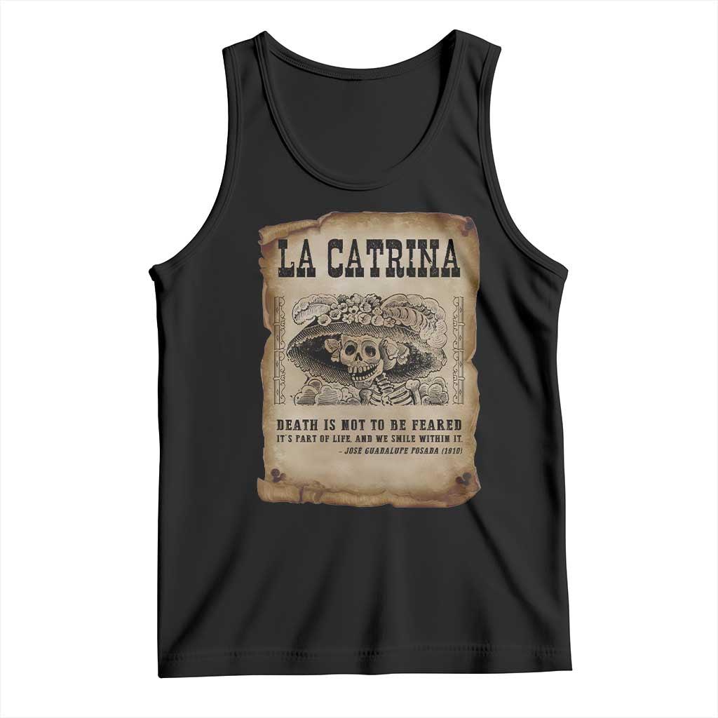 Day Of The Dead Tank Top La Calavera Garbancera TS14 Black Print Your Wear