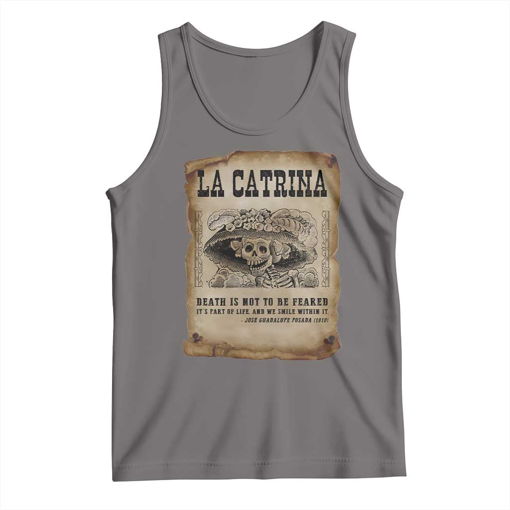 Day Of The Dead Tank Top La Calavera Garbancera TS14 Deep Heather Print Your Wear