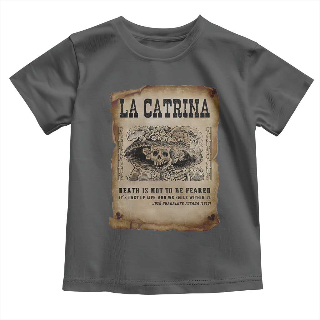 Day Of The Dead Toddler T Shirt La Calavera Garbancera TS14 Dark Heather Print Your Wear