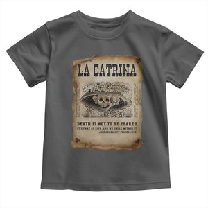 Day Of The Dead Toddler T Shirt La Calavera Garbancera TS14 Dark Heather Print Your Wear
